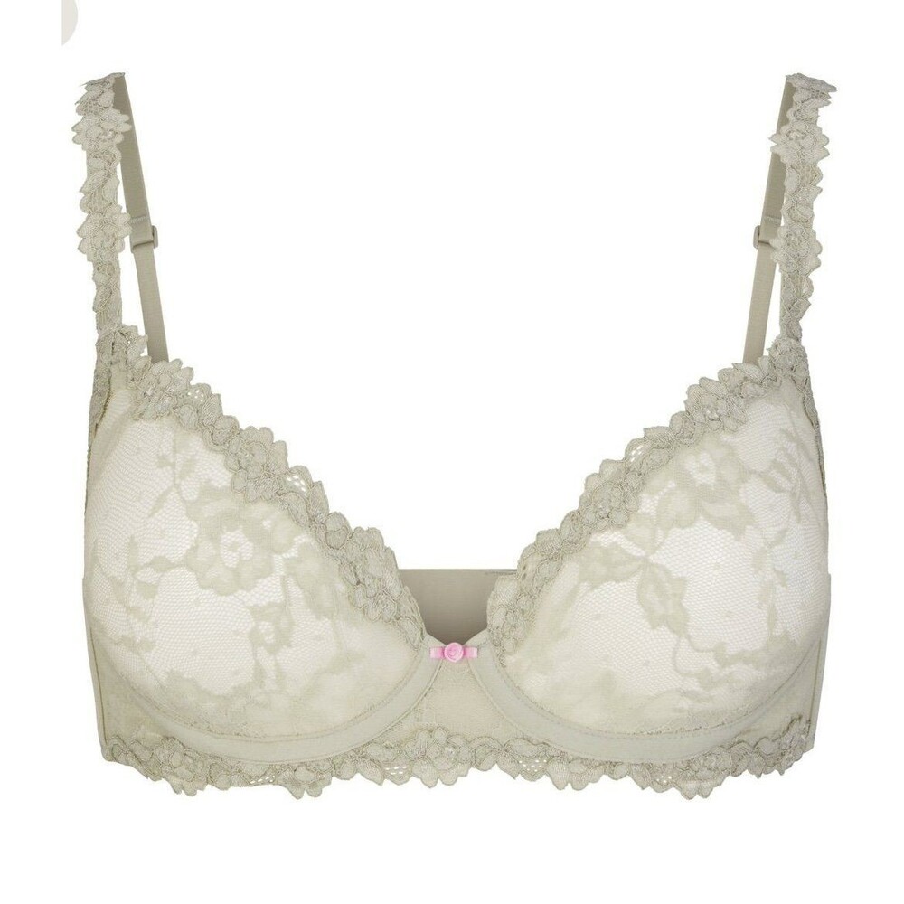 Skims Stretch Lace Underwire Demi Bra Talc - Picture 1 of 4